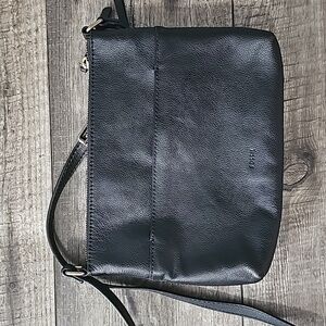 Fossil Keira Midnight Leather Crossbody Bag